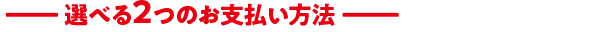 選べる２つのお支払い方法